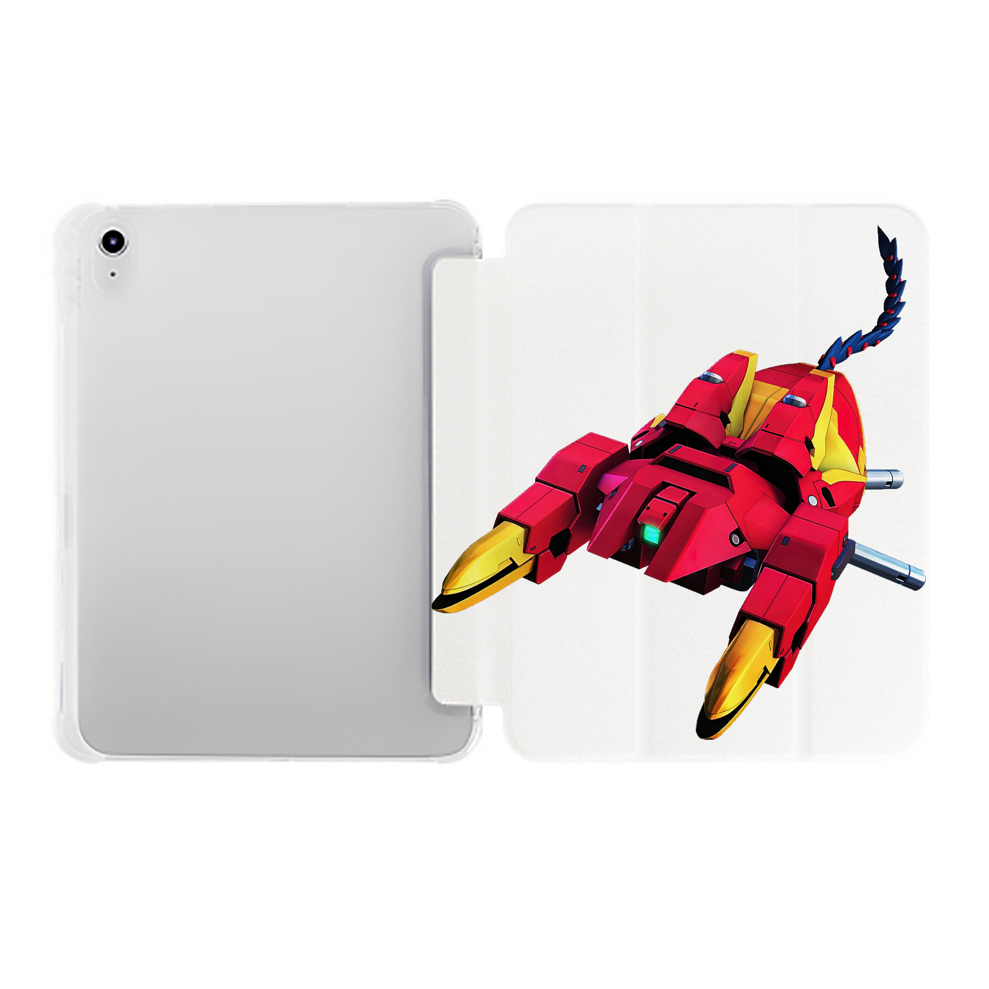 （画像用） 機動戦士ガンダム Mobile Suit Gundam IPad ケース ペン収納付き 三つ折りスタンド PUレザー×シリコン 対応機種9.5/10.5/10.9インチ